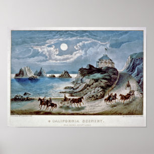 Affiche Paysage californien : Seal rocks-Point Lobos