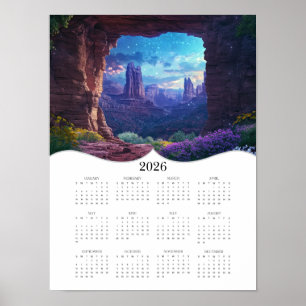 Affiche Paysage céleste 2026 Calendrier des murs de l'anné