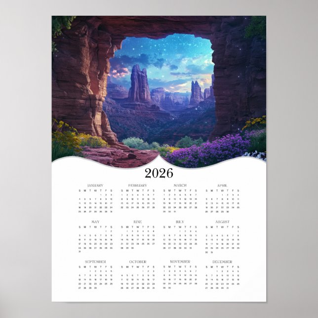 Affiche Paysage céleste 2026 Calendrier des murs de l'anné (Devant)