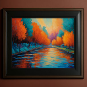 Affiche Paysage coloré Vibrant Fauvisme Impressionniste Po