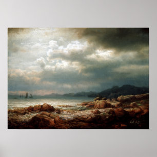 Affiche Paysage côtier de Lars Hertervig