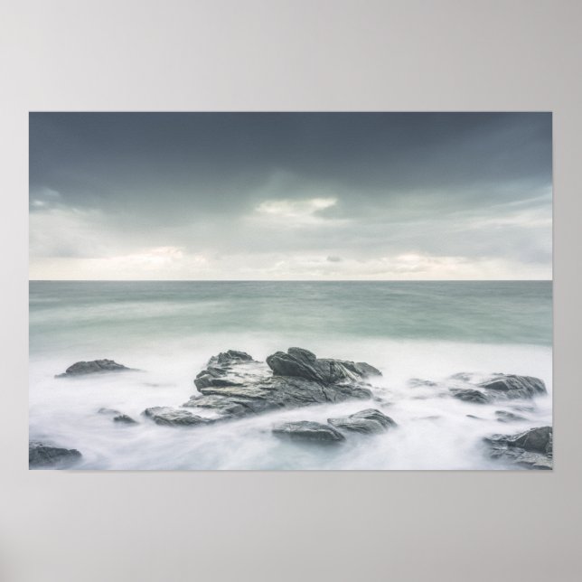 Affiche Paysage côtier minimaliste en photo (Devant)