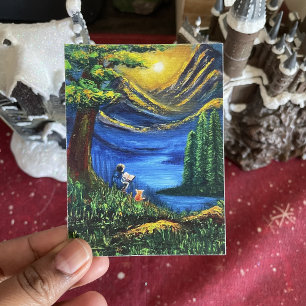 Affiche Paysage Couleurs vives Coucher du soleil Lecture A