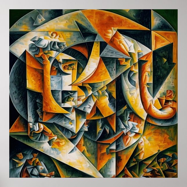 Affiche paysage cubisme 2 (Devant)