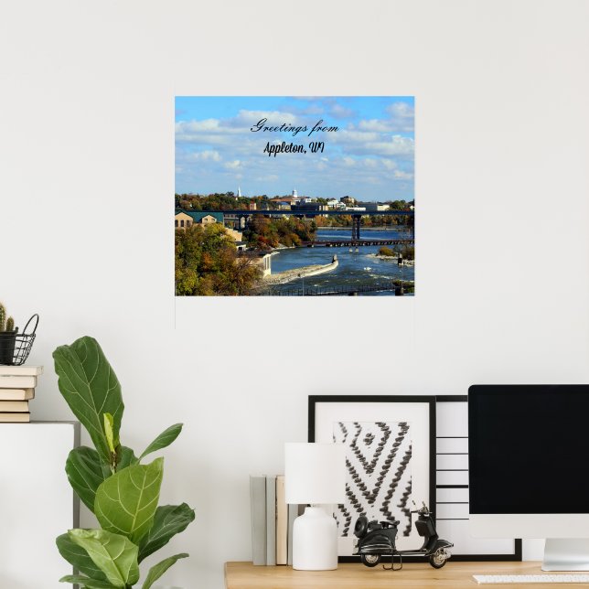 Affiche paysage d'Appleton, Wisconsin (Bureau à domicile)
