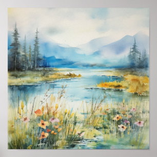 Affiche Paysage d'aquarelle III