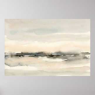 Affiche Paysage d'aquarelle rose neutre Abstrait