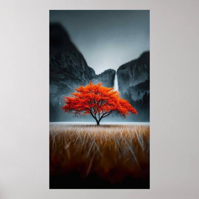Affiche Paysage d'arbre automnal lumineux (Devant)