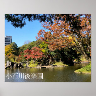 Affiche Paysage d'arbres colorés dans le jardin japonais