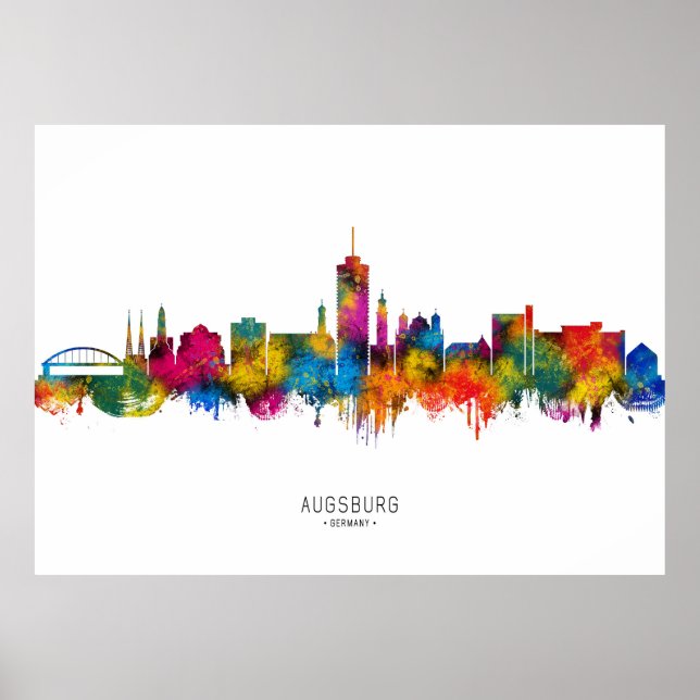 Affiche Paysage d'Augsbourg Allemagne (Devant)