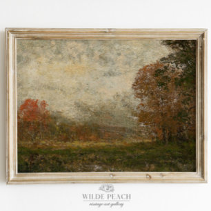 Affiche Paysage d'automne Arbres d'automne Peinture Vintag