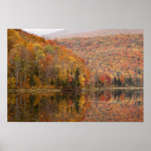 Affiche Paysage d'automne avec lac, Vermont, USA 2