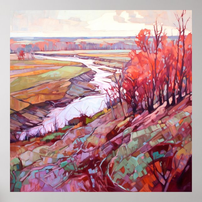 Affiche Paysage d'automne du pays Imprimer (Devant)