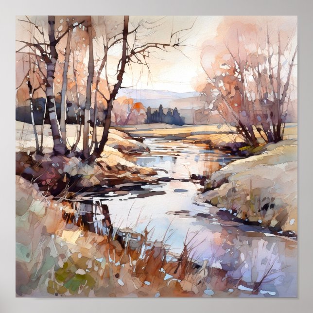 Affiche Paysage d'automne du pays Imprimer (Devant)