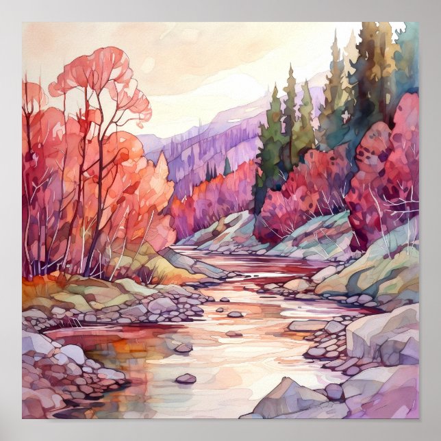 Affiche Paysage d'automne du pays Imprimer (Devant)