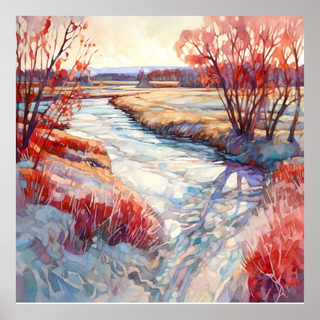 Affiche Paysage d'automne du pays Imprimer (Devant)