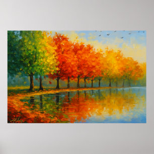 Affiche Paysage d'automne en Nouvelle-Angleterre