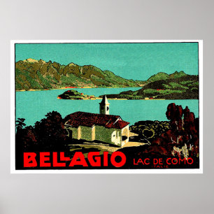 Affiche Paysage de Bellagio, Lac de Côme, Lombardie, Itali