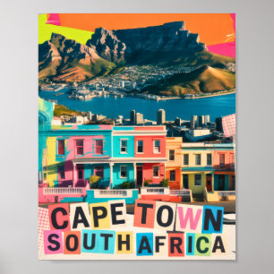 Affiche Paysage de Bo-Kaap au Cap en Afrique du Sud