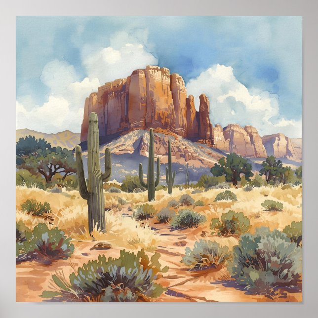 Affiche Paysage de canyon du désert du Sud-Ouest (Devant)