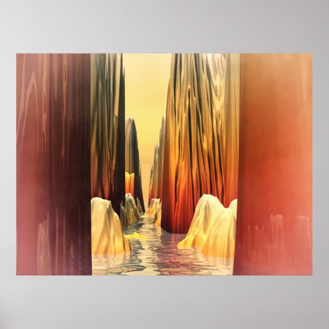 Affiche Paysage de canyon surréaliste (Devant)