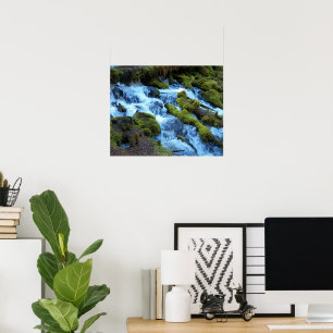 Affiche Paysage de cascade de forêt panoramique