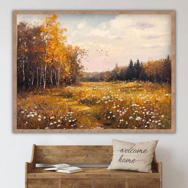 Affiche Paysage de champ de fleurs sauvages d'automne, Pei (Créateur téléchargé)