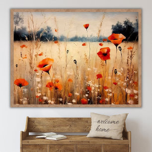 Affiche Paysage de champ de fleurs sauvages imprimable, pe