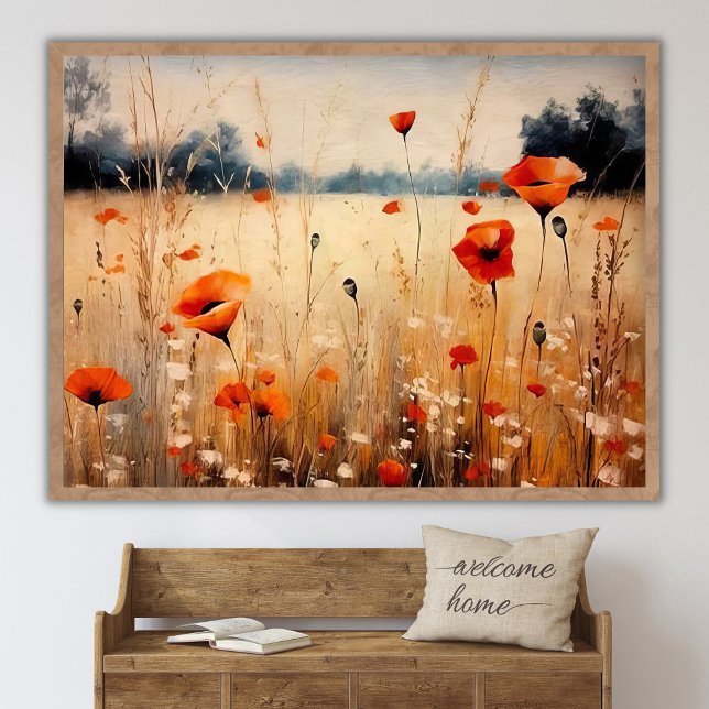Affiche Paysage de champ de fleurs sauvages imprimable, pe (Créateur téléchargé)