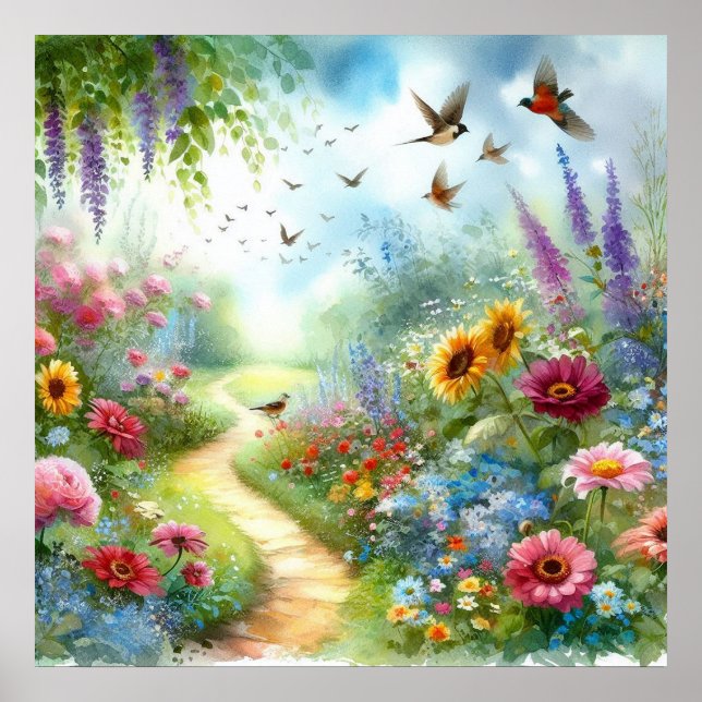 Affiche Paysage de chemin de jardin 2 (Devant)