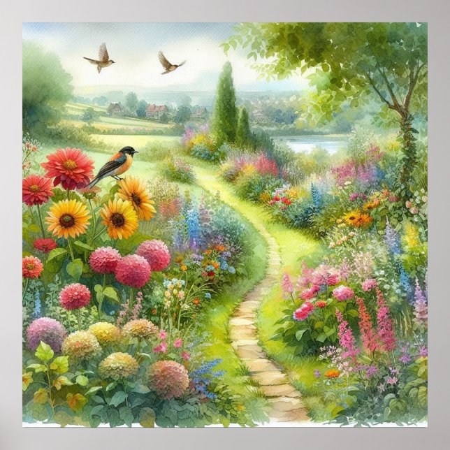 Affiche Paysage de chemin de jardin 3 (Devant)