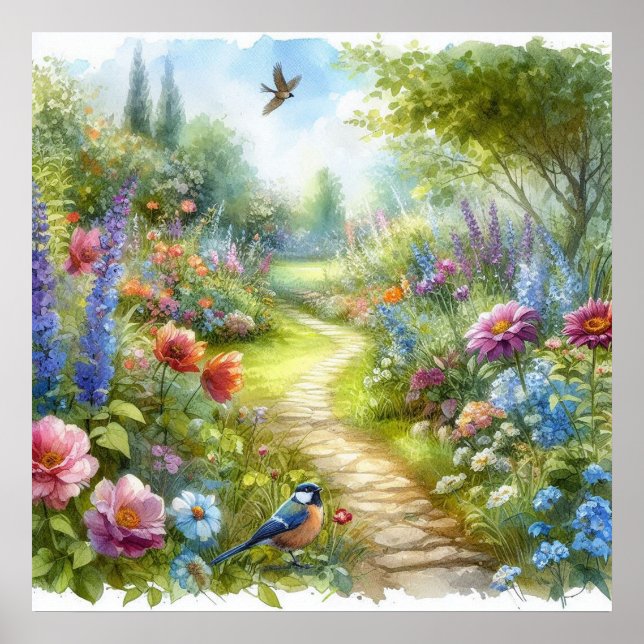 Affiche Paysage de chemin de jardin 4 (Devant)