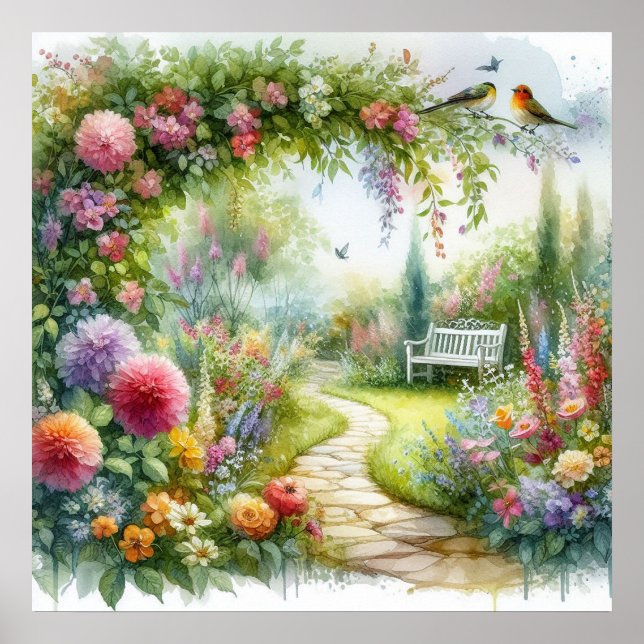 Affiche Paysage de chemin de jardin 6 (Devant)