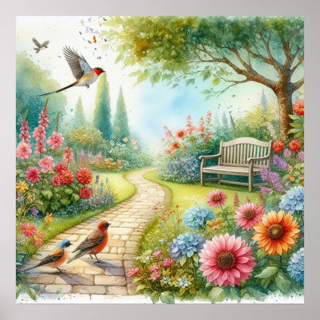 Affiche Paysage de chemin de jardin 7 (Devant)