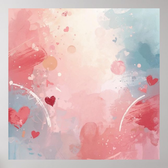 Affiche Paysage de cœurs doux (Devant)