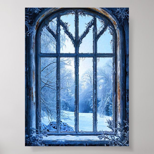 Affiche Paysage de fenêtre faux (Devant)