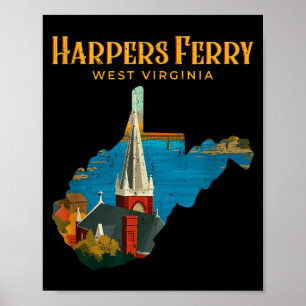 Affiche Paysage de Harpers ferry virginie occidentale cart