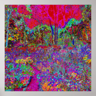 Affiche Paysage de jardin impressionniste psychédélique