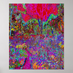 Affiche Paysage de jardin impressionniste psychédélique