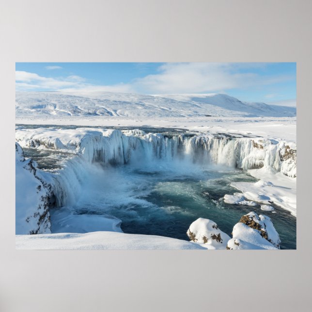 Affiche Paysage de la cascade de Godafoss (Devant)