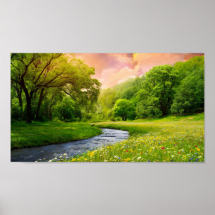 Affiche Paysage de la forêt serene