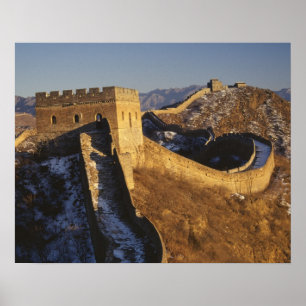 Affiche Paysage de la Grande Muraille au coucher du soleil
