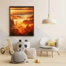 "Paysage de la jungle aérienne Arbres rouges et me