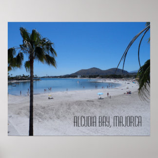 Affiche Paysage de la plage et de la baie d'Alcudia Majorq