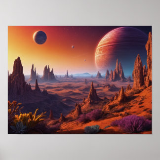 Affiche Paysage de la planète Alien