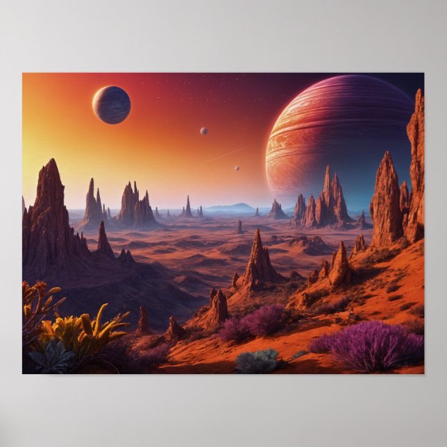 Affiche Paysage de la planète Alien (Devant)
