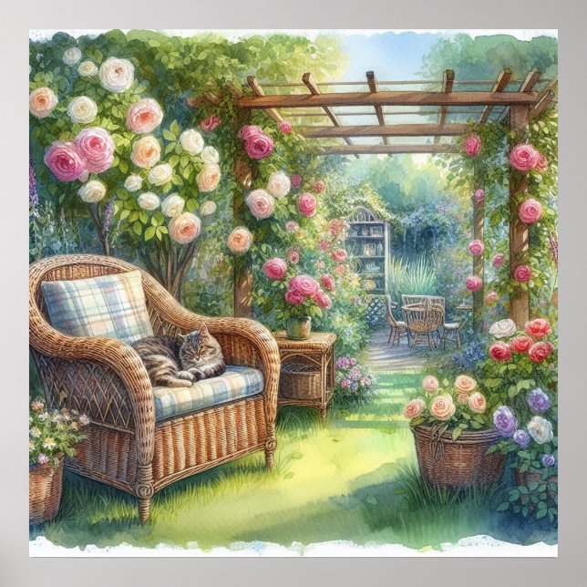 Affiche Paysage de la retraite du jardin 3 (Devant)