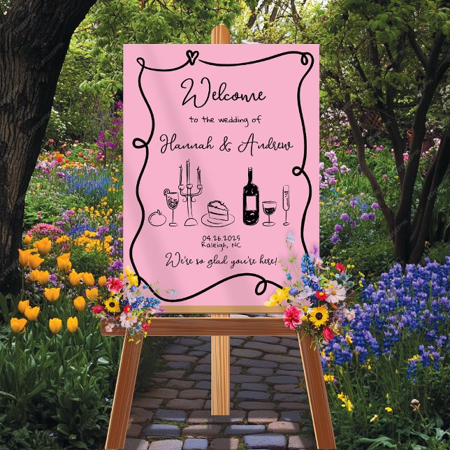 Affiche Paysage de la table de Mariage de bienvenue de Han (Créateur téléchargé)