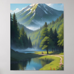 Affiche Paysage de la Vallée des Montagnes