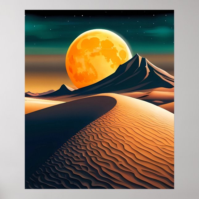 Affiche Paysage de l'espace Dune Art Moderne (Devant)